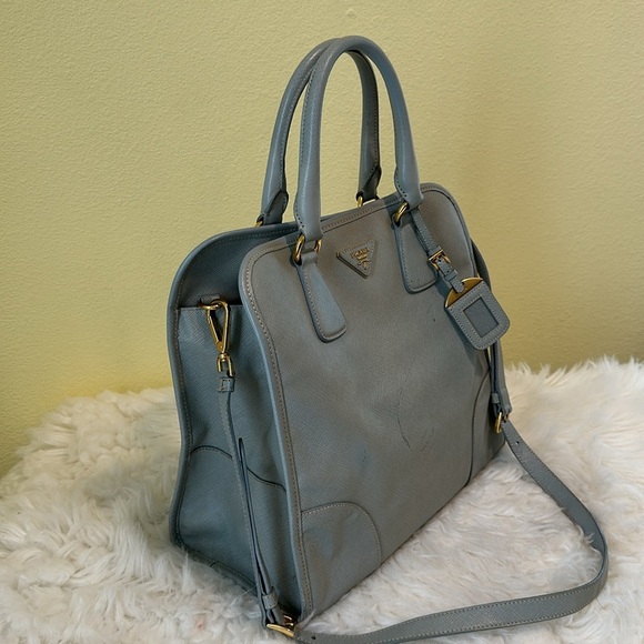 💯Authentic Prada Light Blue Safiano Leather Tote Bag🍀 - Picture 15 of 16